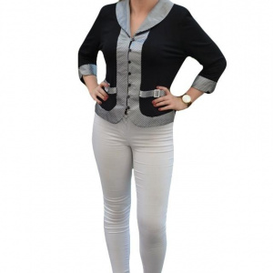 Bluza cu maneca lunga, model elegant, scurt pana in talie - Img 1