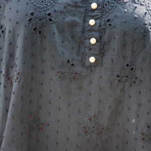 Bluza de vara tip camasa Jeniffer ,model cu broderie si paiete ,nuanta de bleumarin - Img 6