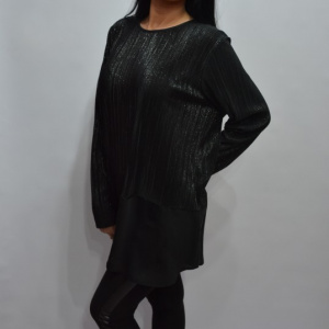 Bluza rafinata de culoare neagra cu fir argintiu, model elegant - Img 5