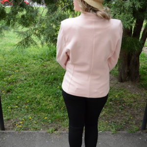 Bluza tip sacou plamanie, cu fermoar argintiu si maneca lunga - Img 5