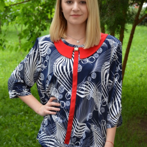 Bluza Zoe eleganat cu model rafinat,nuanata de bleumarin - Img 2
