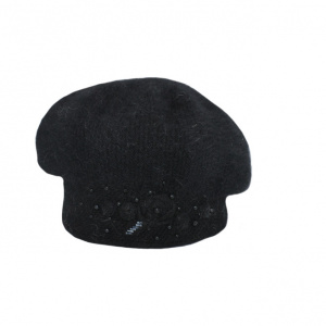Caciula calduroasa Naty,accesorizata cu flori in lateral,neagra - Img 7