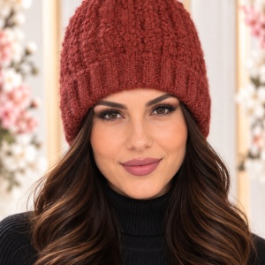 Caciula de dama multifunctionala, de culoare bordo inchis