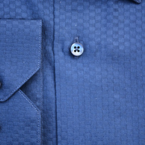 Camasa bleumarin cu maneca lunga si design in tesatura - Img 3