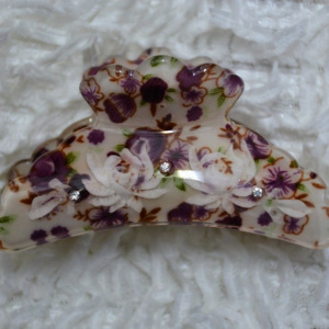 Cleste elegant cu design floral multicolor si cristale mici aplicate - Img 6