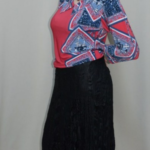 Fusta eleganta, marime mare, lungime maxi, de culoare neagra - Img 4