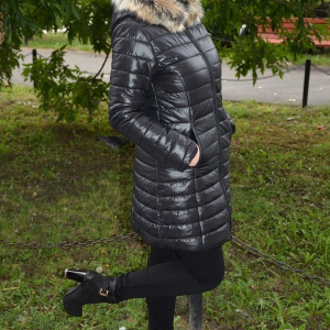 Jacheta moderna, lunga, masura mare,de culoare neagra, cu fermoar - Img 7