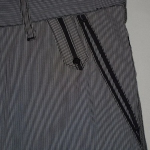 Pantalon barbati casual, de culoare gri cu dungi subtiri verticale - Img 4