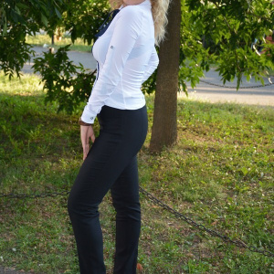 Pantalon casual cu croi cambrat, masura mare, nuanta neagra - Img 6