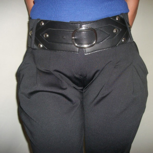 Pantalon casual, negru, cu buzunare voluminoase - Img 6
