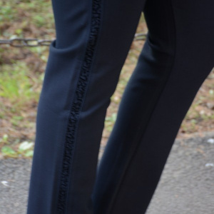 Pantalon drept culoare bleumarin, masura mare, din material elastic - Img 4