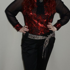 Pantalon fin la atingere, nuanta de negru, buzunare - Img 2