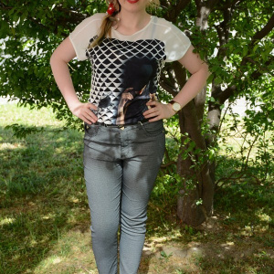 Pantalon gri din material de calitate, model lung, masura mare - Img 2