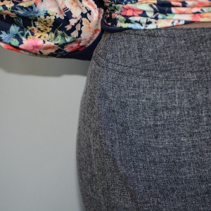 Pantalon lung, office, de culoare gri, disponibil in masuri mari - Img 3