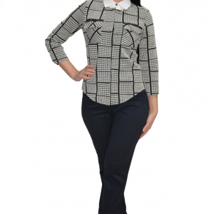 Pantalon office cu accesoriu ,nuanta bleumarin