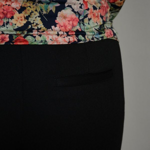 Pantalon office deosebit, de culoare neagra, cu buzunare - Img 6