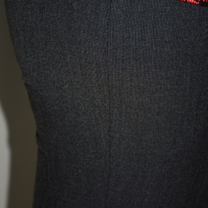 Pantalon office, nuanta de gri, design cu paspoal din piele - Img 2