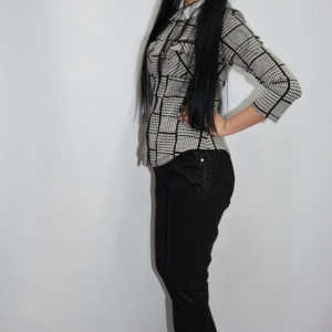 Pantalon rafinat cu insertii ,nuanta neagra - Img 3