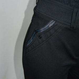 Pantalon simplu, nuanta de negru, design interesant aplicat - Img 4