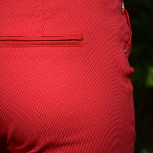 Pantalon tineresc cu croi tip pana, de culoare corai cu curea - Img 5