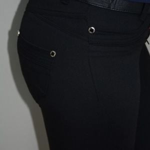 Pantalon tip pana, nuanta de negru, stofa placuta la atingere - Img 5