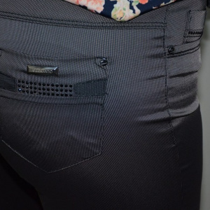 Pantalon trendy,design modern, insertii de cusaturi, nuanta gri - Img 6