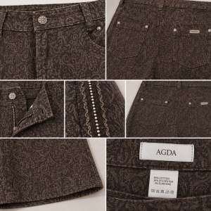 Pantaloni Damă Maro, Model Texturat – Bumbac Elastic, Croială Clasică - Img 3