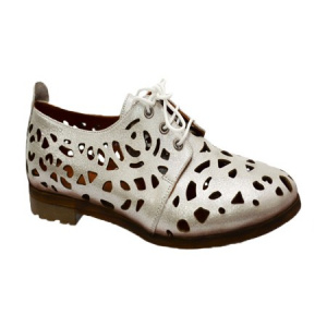 Pantof comod cu talpa joasa, confortabila, din piele argintie - Img 1