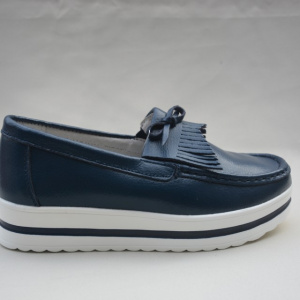 Pantof de primavara, toamna, tip mocasin, culoare bleumarin - Img 2