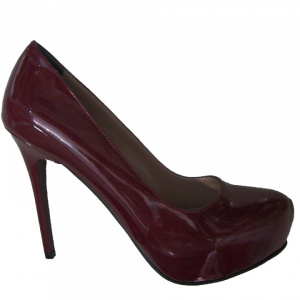 Pantof elegant de culoare marsala cu toc inalt cui si platforma - Img 3