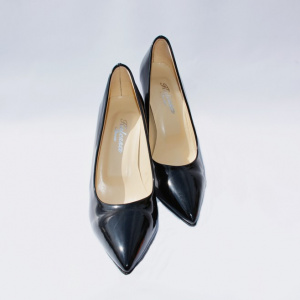 Pantof elegant, de culoare neagra, din piele ecologica lacuita - Img 6