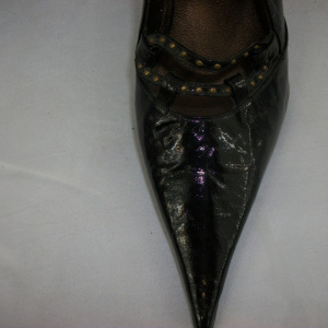 Pantof elegant, nuanta de negru, varf ascutit fashion - Img 2