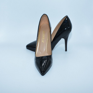 Pantof negru cu toc cui si varf ascutit, model clasic tip stiletto - Img 4