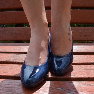 Pantof simplu, elegant, bleumarin, cu toc lat inaltime medie - Img 5