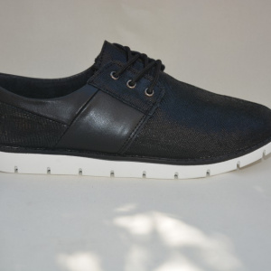 Pantof sport realizat din piele neagra, cu siret si talpa flexibila - Img 6