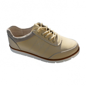 PANTOF TINERESC CU SIRET, DE CULOARE CREM, MODEL TIP SPORT - Img 1