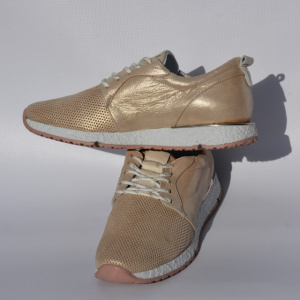 Pantofi moderni, nuanta de auriu din piele naturala - Img 6