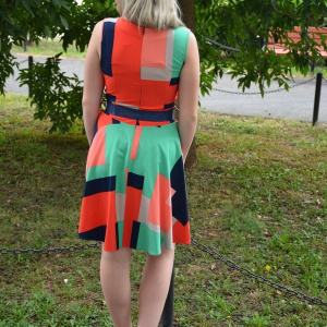 Rochie casual,  fara maneci, cu fusta in clos - Img 5