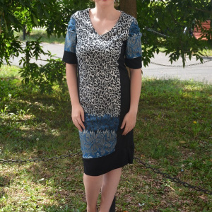 Rochie comoda de toamna-iarna cu maneca scurta, masura mare - Img 5