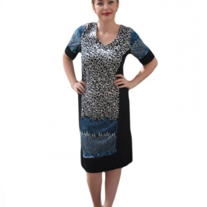 Rochie comoda de toamna-iarna cu maneca scurta, masura mare