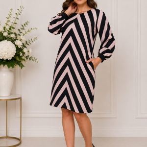Rochie de ocazie Eliza tip A, nuanta bej - maro