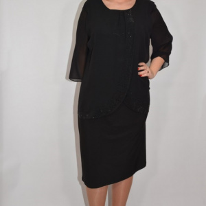 Rochie de ocazie neagra cu strasuri fine in fata - Img 4