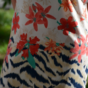 Rochie de primavara-vara, material usor, de culoare corai, albastru - Img 5