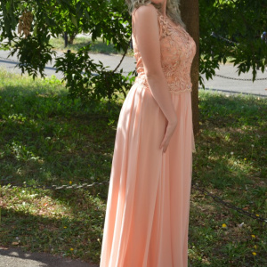 Rochie de seara lunga, masura mare, cu broderie si margele - Img 5
