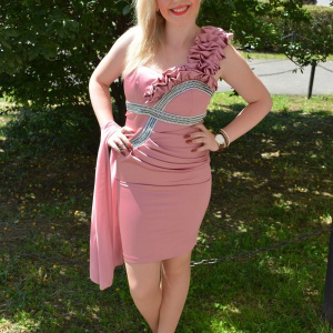 Rochie de seara scurta, plamanie, din saten, cu insertii de strasuri - Img 2
