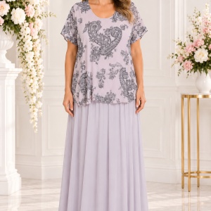 Rochie de vara culoare de pudra cu imprimeu gri