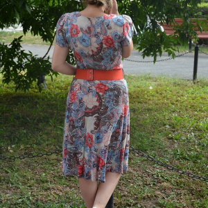 Rochie de vara masura mare cu imprimeu floral multicolor - Img 3