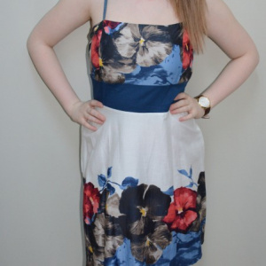 Rochie de vara, nuanta de multicolor, design floral - Img 2