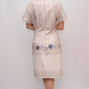 Rochie de zi pentru primavara, vara, cu imprimeu floral, colorat - Img 2