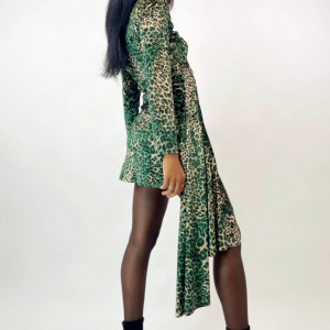 Rochie din catifea verde - Img 2
